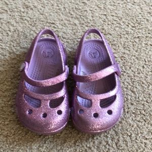 Crocs girls toddler 5c sparkly purple
